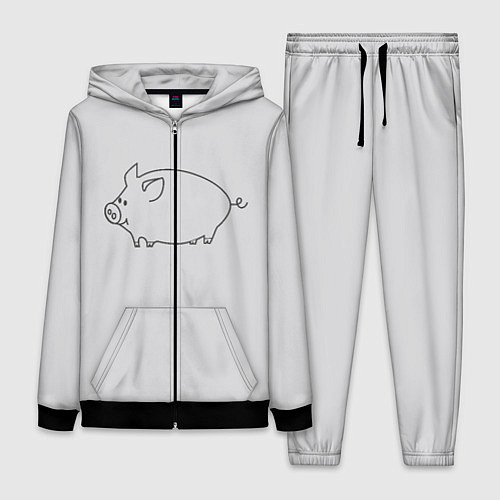 Женский костюм Бодрый пиг / 3D-Черный – фото 1