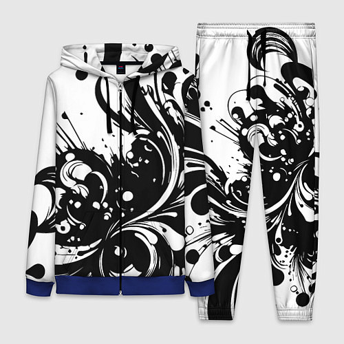 Женский костюм Модная растительная абстракция - нейроарт / 3D-Синий – фото 1