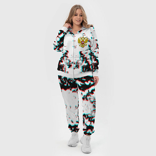 Женский костюм Герб РФ глитч краски / 3D-Белый – фото 4