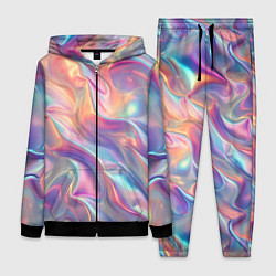 Женский 3D-костюм Перламутровый голографический градиент, цвет: 3D-черный