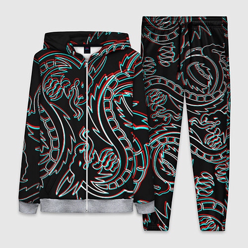 Женский костюм Драконы глитч киберпанк / 3D-Меланж – фото 1