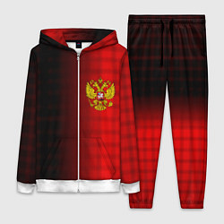 Женский костюм Герб РФ текстура красный