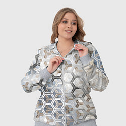 Женский 3D-костюм Зеркальные соты с переливами света, цвет: 3D-меланж — фото 2
