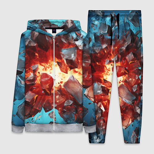 Женский костюм Обломки абстрактных камней от взрыва / 3D-Меланж – фото 1