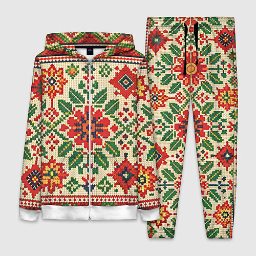 Женский костюм Славянский узор и орнамент / 3D-Белый – фото 1