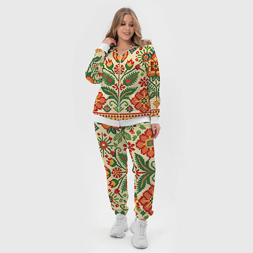 Женский костюм Славянский узор и орнамент / 3D-Белый – фото 4