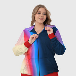 Женский 3D-костюм Неоновый градиент разводы, цвет: 3D-красный — фото 2