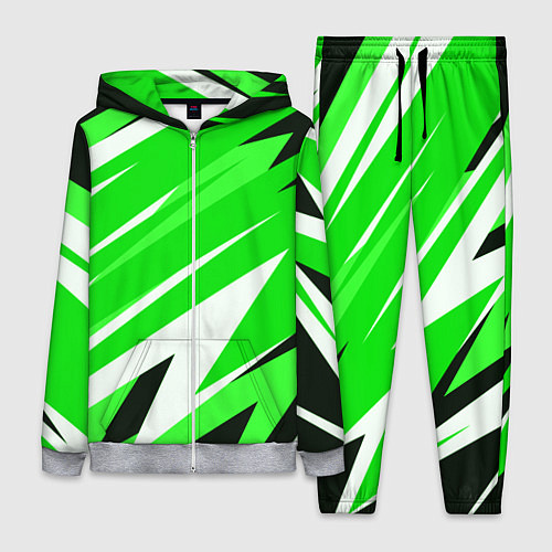 Женский костюм Geometry stripes green / 3D-Меланж – фото 1