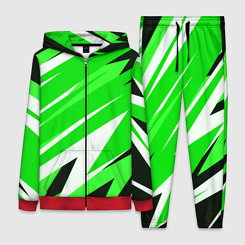 Женский костюм Geometry stripes green / 3D-Красный – фото 1