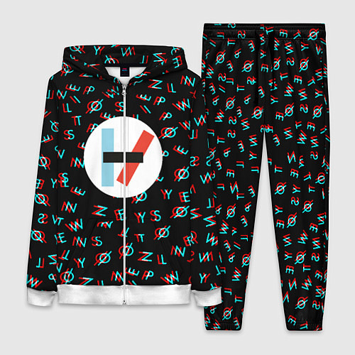 Женский костюм Twenty one pilots glitch / 3D-Белый – фото 1