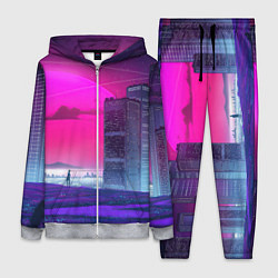 Женский костюм Synthwave неоновый город
