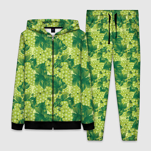 Женский костюм Виноградный цветной паттерн / 3D-Черный – фото 1