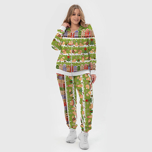 Женский костюм Много капибар семьей на Новый год и Рождество / 3D-Белый – фото 4