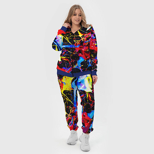 Женский костюм Неоновые брызги красок / 3D-Синий – фото 4