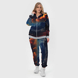 Женский 3D-костюм Разноцветные акварельные облака, цвет: 3D-меланж — фото 2