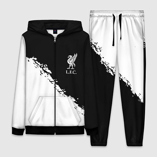 Женский костюм Liverpool fc белые краски / 3D-Черный – фото 1