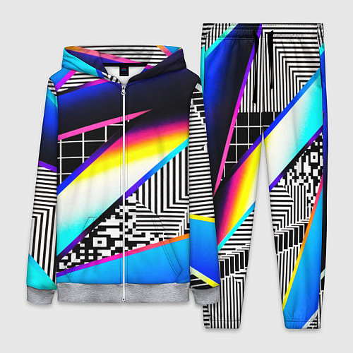 Женский костюм Neon stripes geometry / 3D-Меланж – фото 1