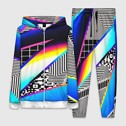 Женский костюм Neon stripes geometry