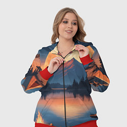 Женский 3D-костюм Костер на берегу озера, цвет: 3D-красный — фото 2