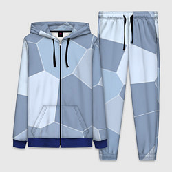 Женский костюм Стальной голубой крупная мозаика