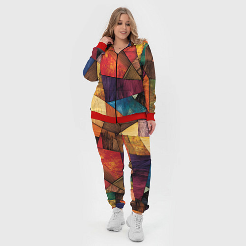 Женский костюм Мозайка геометрическая / 3D-Красный – фото 4