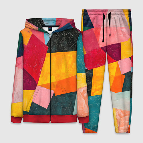 Женский костюм Геометрия мозайка / 3D-Красный – фото 1