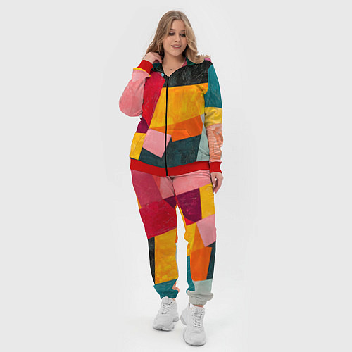 Женский костюм Геометрия мозайка / 3D-Красный – фото 4