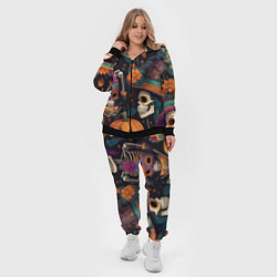 Женский 3D-костюм Хэллоуин страшилки черепа, цвет: 3D-черный — фото 2