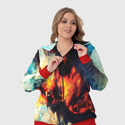 Женский 3D-костюм Абстрактный космос текстура, цвет: 3D-красный — фото 2