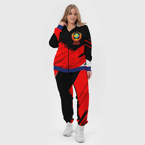 Женский костюм СССР краски абстрактные текстура / 3D-Синий – фото 4