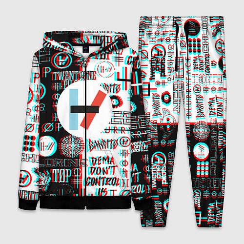 Женский костюм Twenty one pilots glitch pattern / 3D-Черный – фото 1