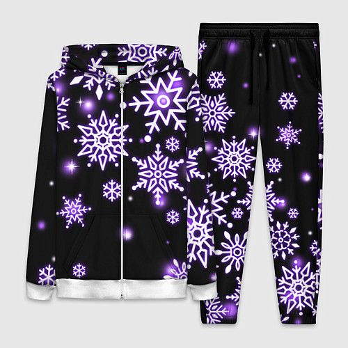 Женский костюм Снежинки в неоне / 3D-Белый – фото 1