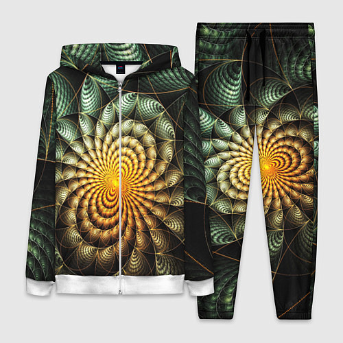 Женский костюм Оптический узор фракталы / 3D-Белый – фото 1