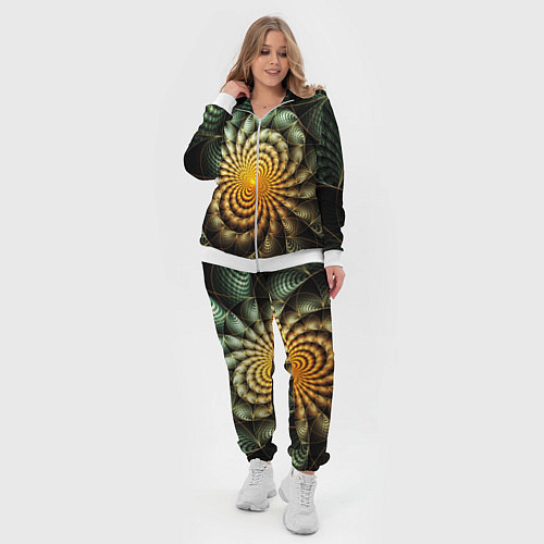 Женский костюм Оптический узор фракталы / 3D-Белый – фото 4