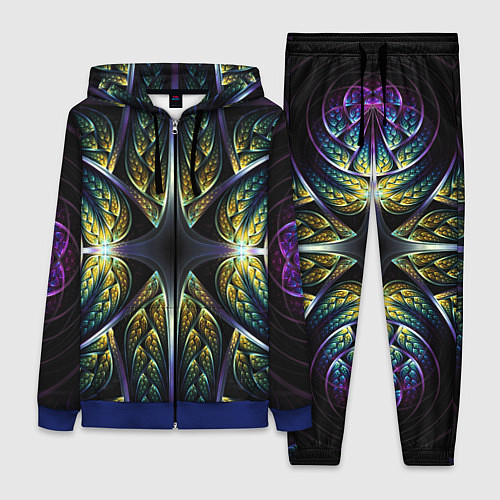 Женский костюм Оптический узор из фрактала / 3D-Синий – фото 1