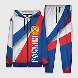 Женский 3D-костюм Цвета флага России и герб, цвет: 3D-синий