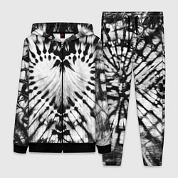 Женский 3D-костюм Абстрактное сердце - черно-белый тай-дай, цвет: 3D-черный