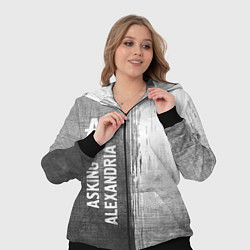 Женский 3D-костюм Asking Alexandria - grey gradient по-вертикали, цвет: 3D-черный — фото 2