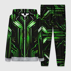 Женский костюм Green stripes on a black background