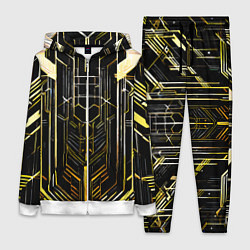 Женский 3D-костюм Gold lines on a black background, цвет: 3D-белый