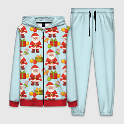 Женский 3D-костюм Новогодний паттерн с Сантой и подарками, цвет: 3D-красный