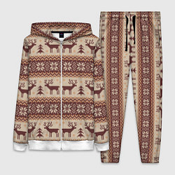 Женский костюм Вязаный скандинавский орнамент с оленями
