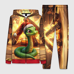 Женский костюм Зеленая новогодняя змея 2025 года