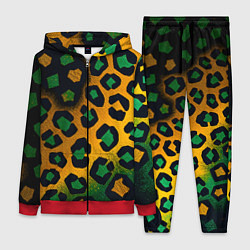Женский костюм Зеленые и золотые пятна леопарда