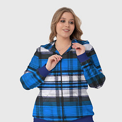 Женский 3D-костюм Сине-белая ткань в клетку, цвет: 3D-синий — фото 2