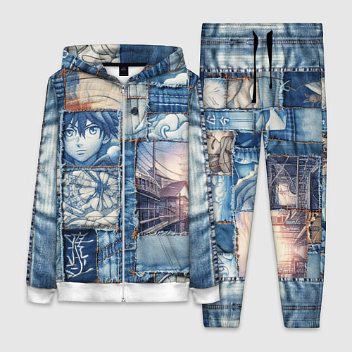 Женский костюм Пэчворк с мотивами аниме / 3D-Белый – фото 1