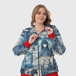 Женский 3D-костюм Персонажи аниме на пэчворк, цвет: 3D-красный — фото 2