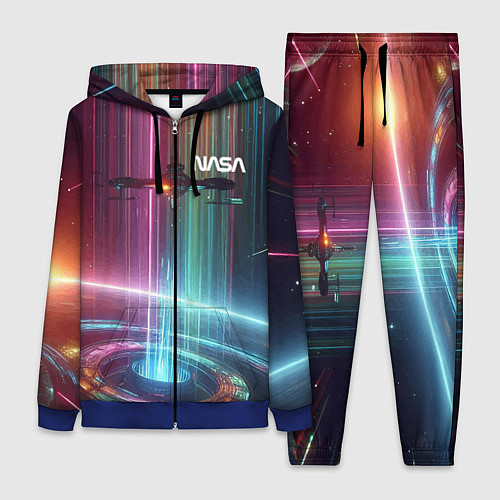 Женский костюм Spaceship in the neon cosmos - nasa / 3D-Синий – фото 1