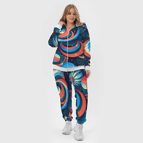 Женский костюм Абстракция ёлочных игрушек / 3D-Белый – фото 4