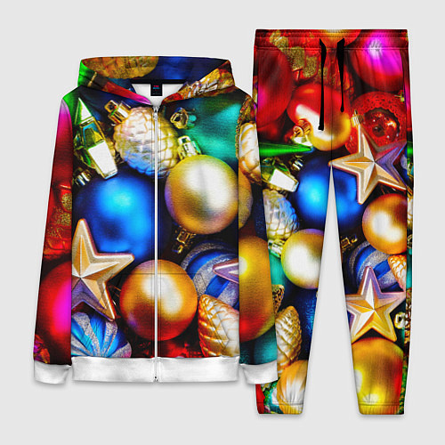 Женский костюм Новогодние украшения / 3D-Белый – фото 1